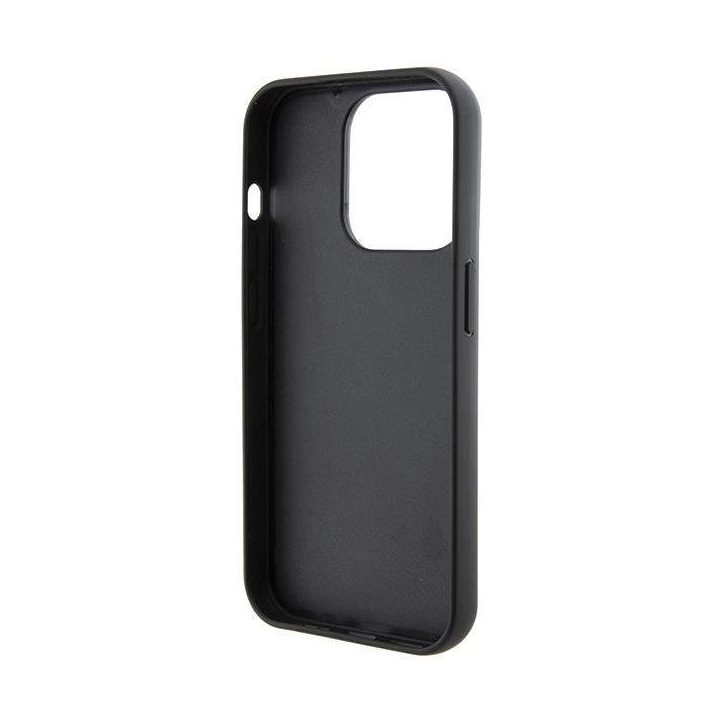 iPhone 14 Pro - juodas Karl Lagerfeld Gripstand Saffiano Choupette Pins dėklas