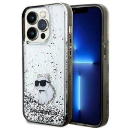 iPhone 14 Pro - skaidrus Karl Lagerfeld Liquid Glitter Choupette dėklas