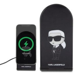 Karl Lagerfeld Ikonik MagSafe 15 W indukcinis įkroviklis, sulankstomas 2in1 - juodas