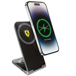 Ferrari spausdintas logotipas MagSafe sulankstomas 2in1 15W indukcinis įkroviklis - juodas