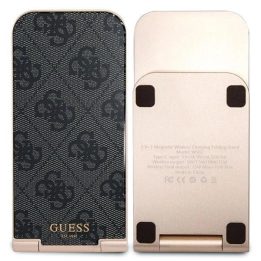 Guess 4G Pattern MagSafe sulankstomas 2in1 15W indukcinis įkroviklis - juodas