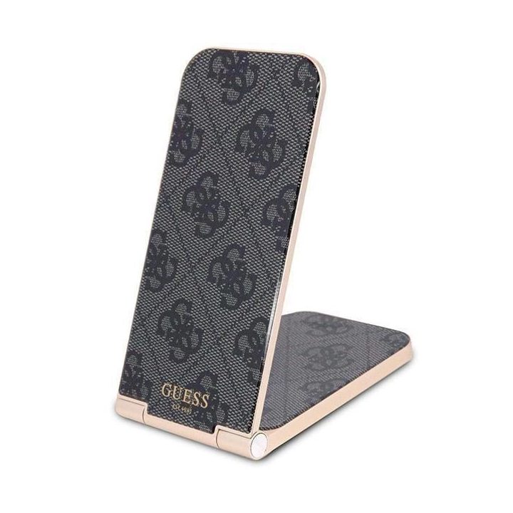 Guess 4G Pattern MagSafe sulankstomas 2in1 15W indukcinis įkroviklis - juodas