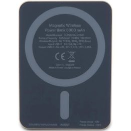 Powerbankas Guess MagSafe 4G Strassed Metal Logo indukcinis maitinimo bankas 15W 5000mAh - auksinis