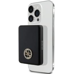 powerbankas Guess MagSafe 4G Strassed Metal Logo 15W 5000mAh indukcinis powerbankas - juodas
