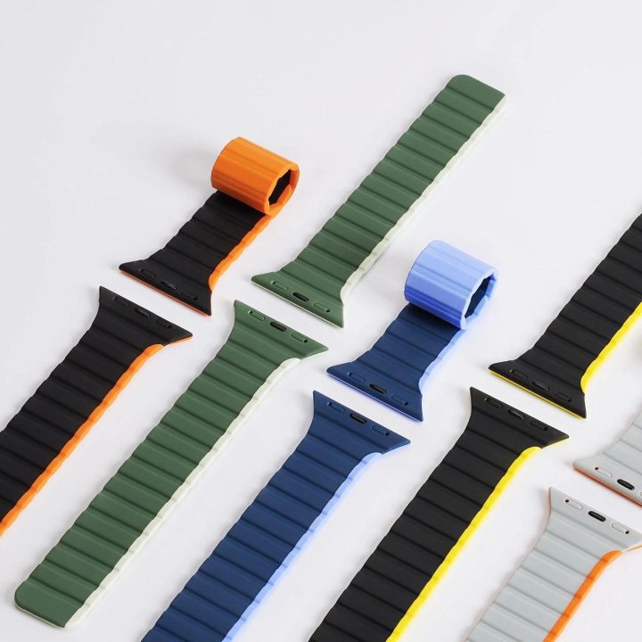 Magnetinis Apple Watch SE , 9, 8, 7, 6, 5, 4, 3, 2, 1 (41, 40, 38 mm) dirželis (LD versija) - juodai geltonas