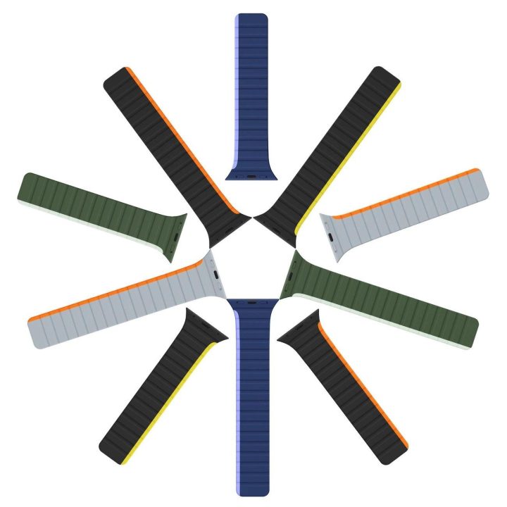 Magnetinis Apple Watch SE , 9, 8, 7, 6, 5, 4, 3, 2, 1 (41, 40, 38 mm) dirželis (LD versija) - juodai geltonas