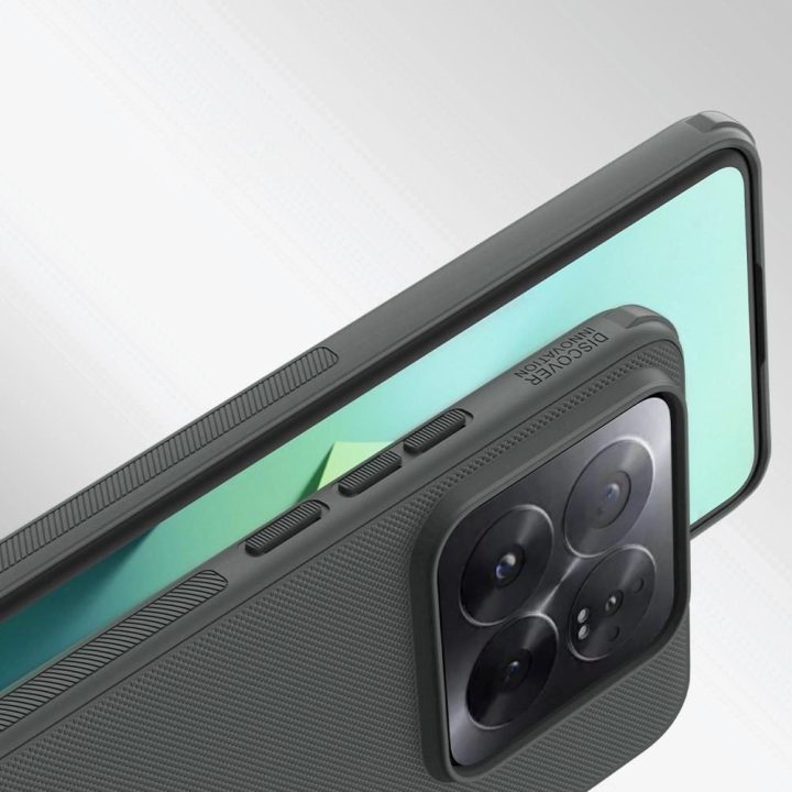 Xiaomi 14 Pro - juodas Nillkin Super Frosted Shield Pro sustiprintas dėklas