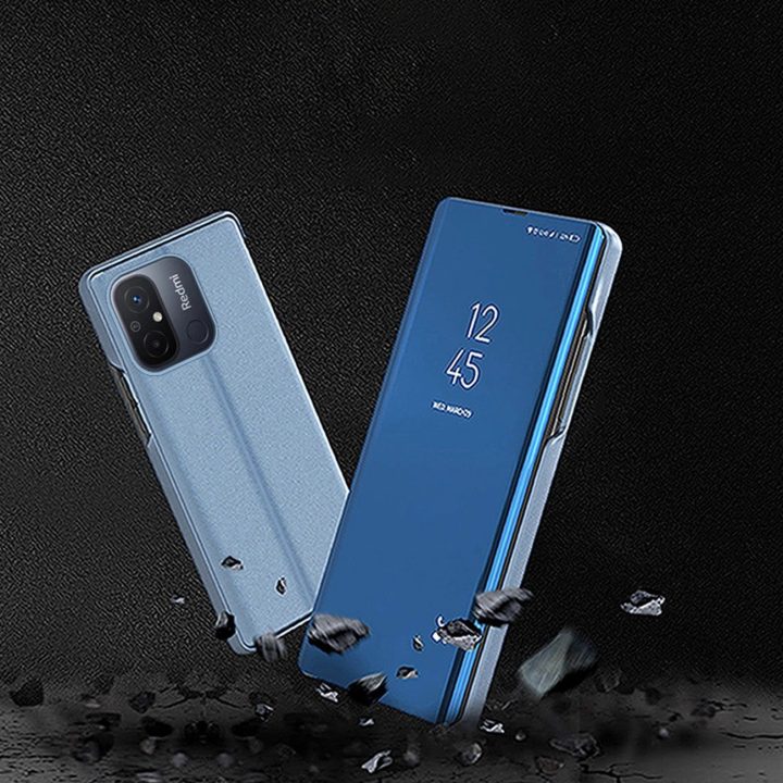 Xiaomi Redmi 11A / Poco C55 / Redmi 12C flip case black Clear View Case dėklas, skirtas