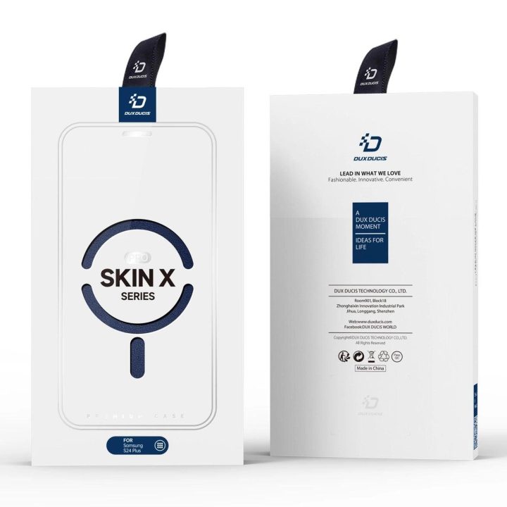 Skin X Pro dėklas Samsung S24+ su magnetiniu žiedu ir atvartu - mėlynas