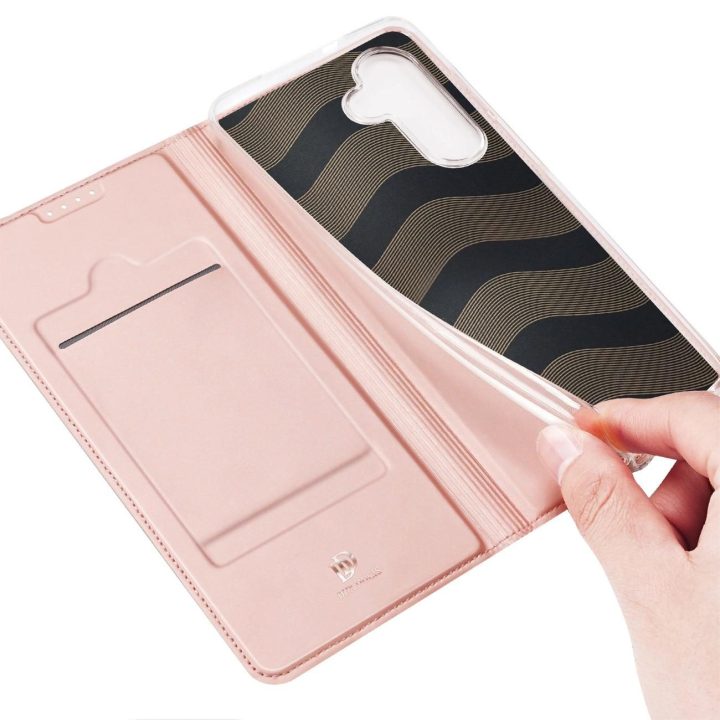 Skin Pro dėklas Samsung S24+ su atvartu - rožinis