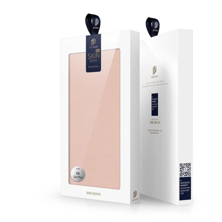 Skin Pro dėklas Samsung S24+ su atvartu - rožinis