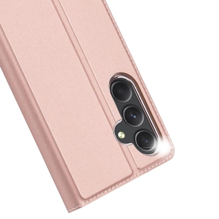 Skin Pro dėklas Samsung S24+ su atvartu - rožinis