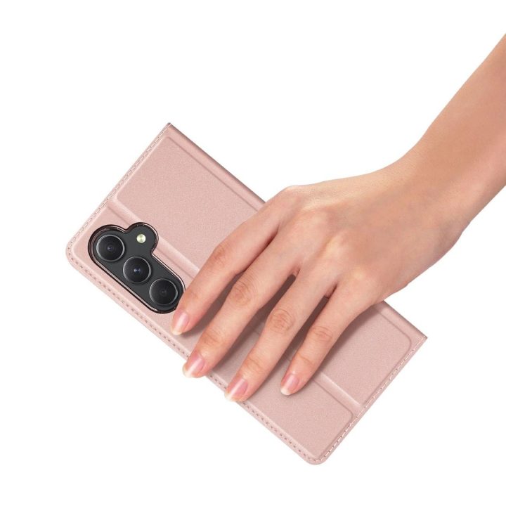Skin Pro dėklas Samsung S24+ su atvartu - rožinis