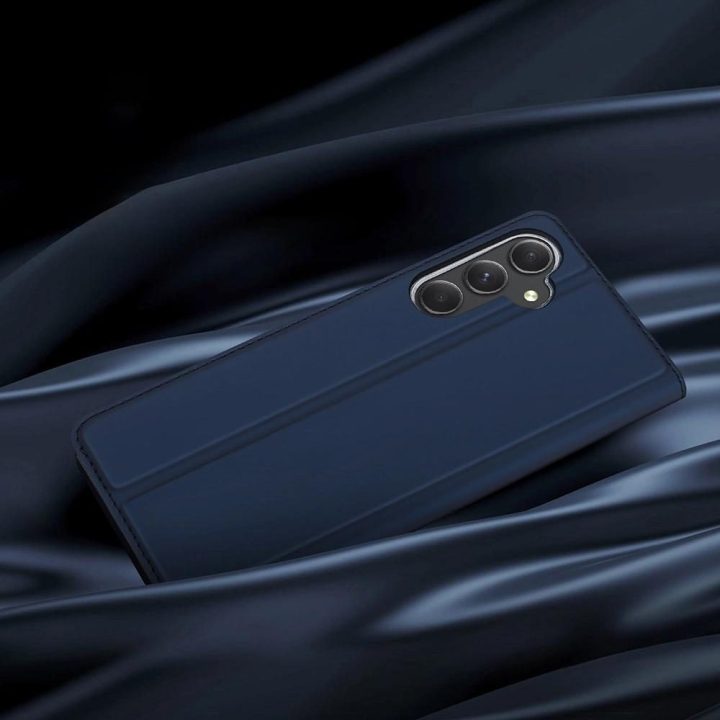 Skin Pro dėklas Samsung A35 5G su atvartu - mėlynas