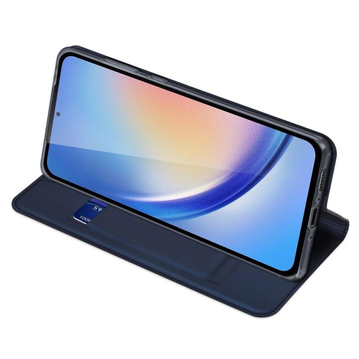 Skin Pro dėklas Samsung A35 5G su atvartu - mėlynas