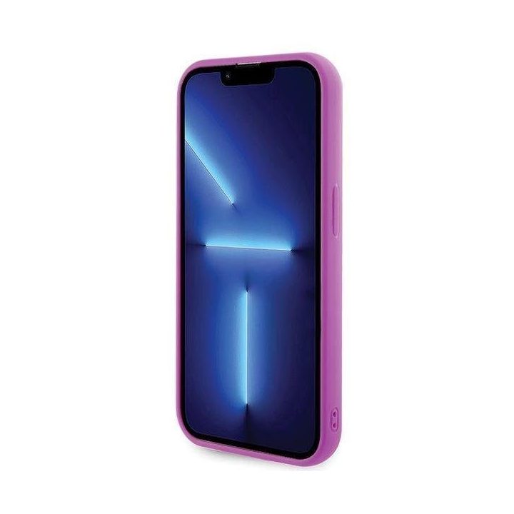 iPhone 15 Pro - rožinis Guess Disco Metal Script dėklas