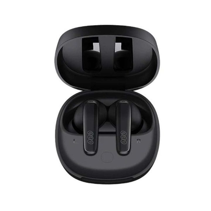 į ausis įstatomos Bluetooth 5.3 belaidės ausinės - juodos spalvos