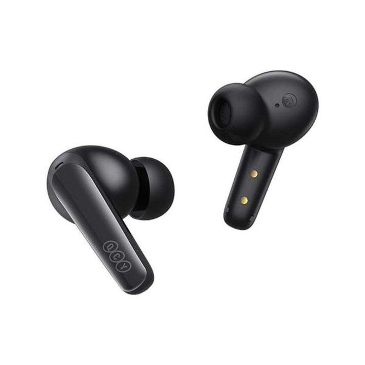 į ausis įstatomos Bluetooth 5.3 belaidės ausinės - juodos spalvos