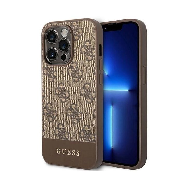 Guess GUHCP14LG4GLBR iPhone 14 Pro 6,1 brązowy/brown deklas 4G Stripe Collection