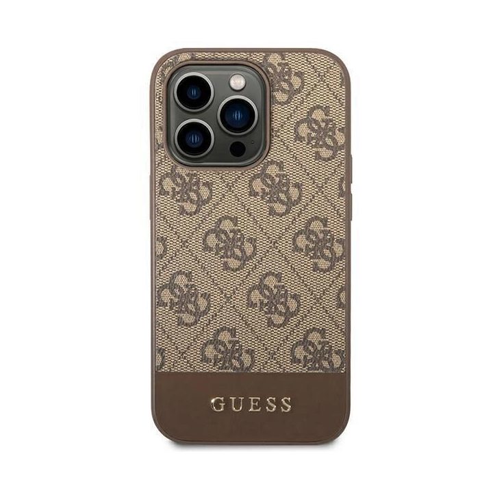 Guess GUHCP14LG4GLBR iPhone 14 Pro 6,1 brązowy/brown deklas 4G Stripe Collection