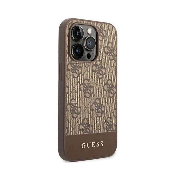 Guess GUHCP14LG4GLBR iPhone 14 Pro 6,1 brązowy/brown deklas 4G Stripe Collection