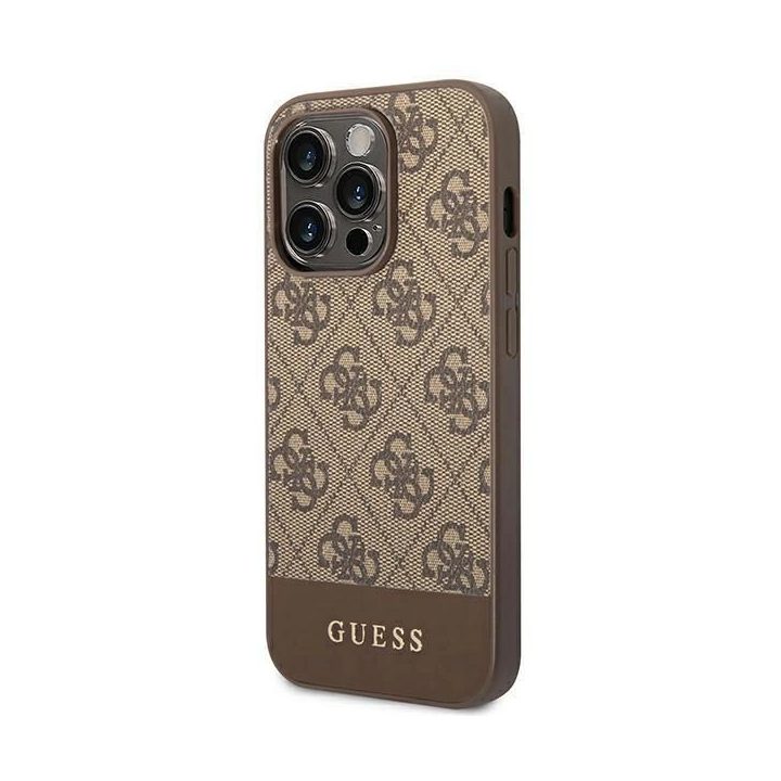 Guess GUHCP14LG4GLBR iPhone 14 Pro 6,1 brązowy/brown deklas 4G Stripe Collection