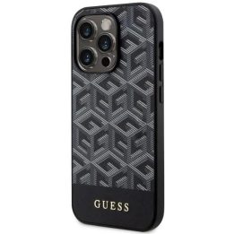 Guess iPhone 14 Pro Max 6,7 juodos/juodos spalvos deklas GCube Stripes MagSafe