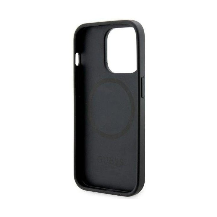 Guess iPhone 14 Pro Max 6,7 juodos/juodos spalvos deklas GCube Stripes MagSafe