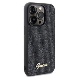 Guess Disco Metal Script dėklas iPhone 14 Pro Max - juodas