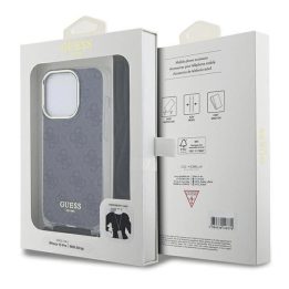 Guess Crossbody Cord 4G Print dėklas iPhone 15 Pro - juodas