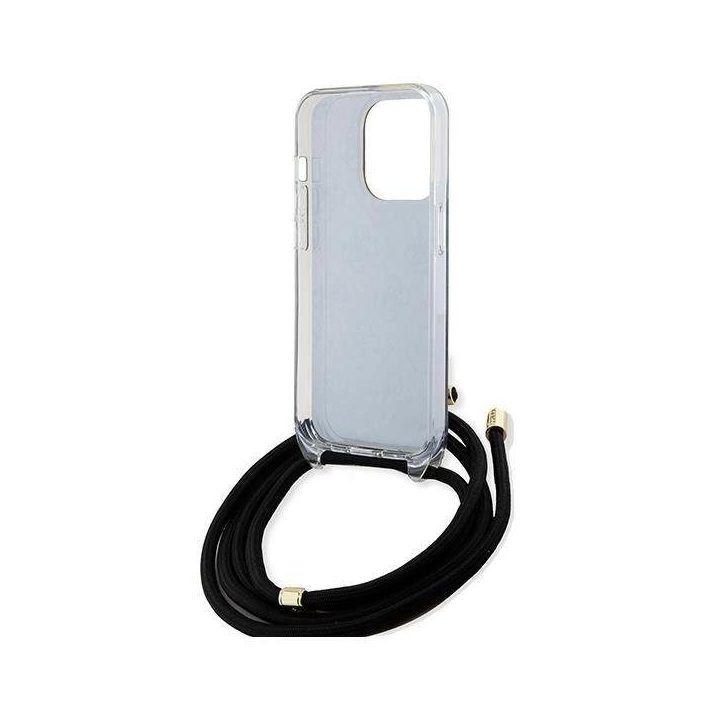 Guess Crossbody Cord 4G Print dėklas iPhone 15 Pro - juodas