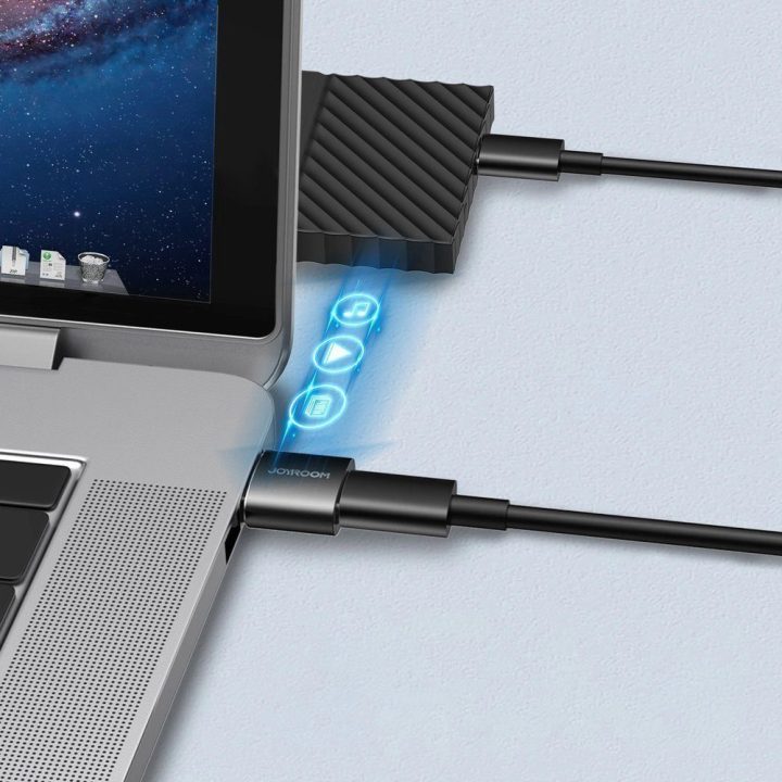 adapteris iš C tipo USB (moteriškojo) į USB (vyriškąjį) 2 vnt., juodas (S-H152 Black)