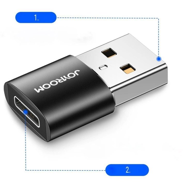 adapteris iš C tipo USB (moteriškojo) į USB (vyriškąjį) 2 vnt., juodas (S-H152 Black)