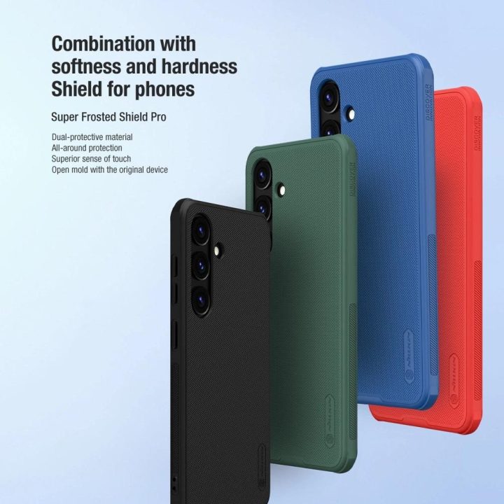 Nillkin Super Frosted Shield Pro šarvuotas dėklas Samsung Galaxy S24+ - raudonas