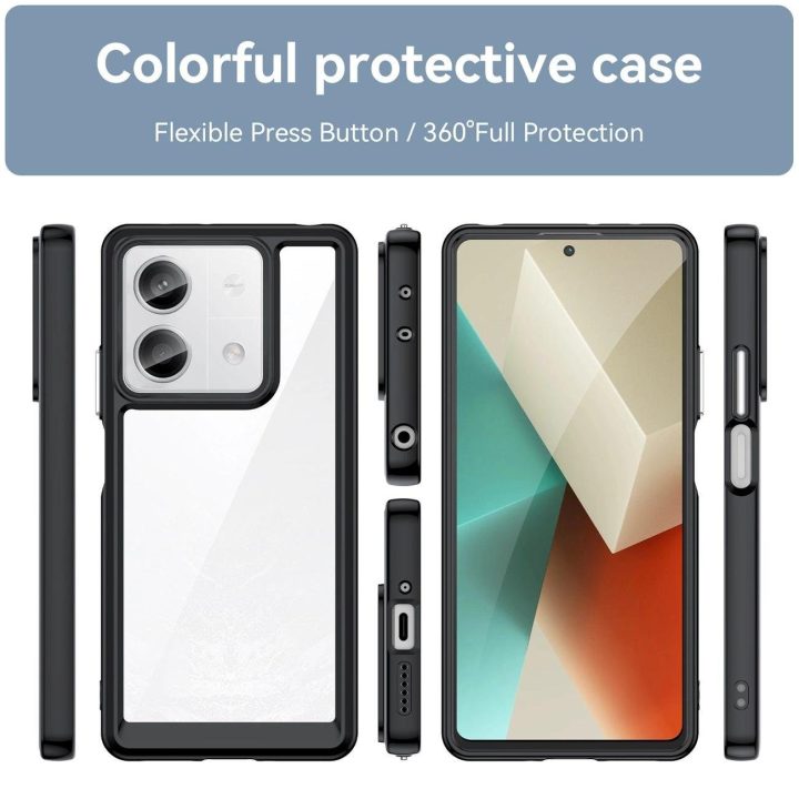 Outer Space dėklas su geliniu rėmeliu, skirtas Xiaomi Redmi Note 13 Pro - juodas