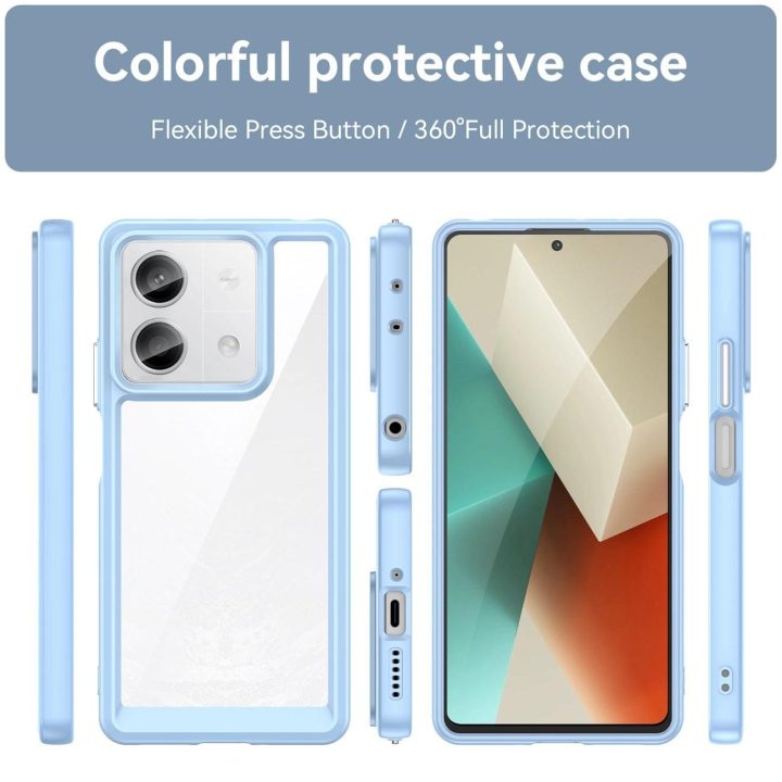Xiaomi Redmi Note 13 5G - mėlynas Outer Space dėklas su geliniu rėmeliu,