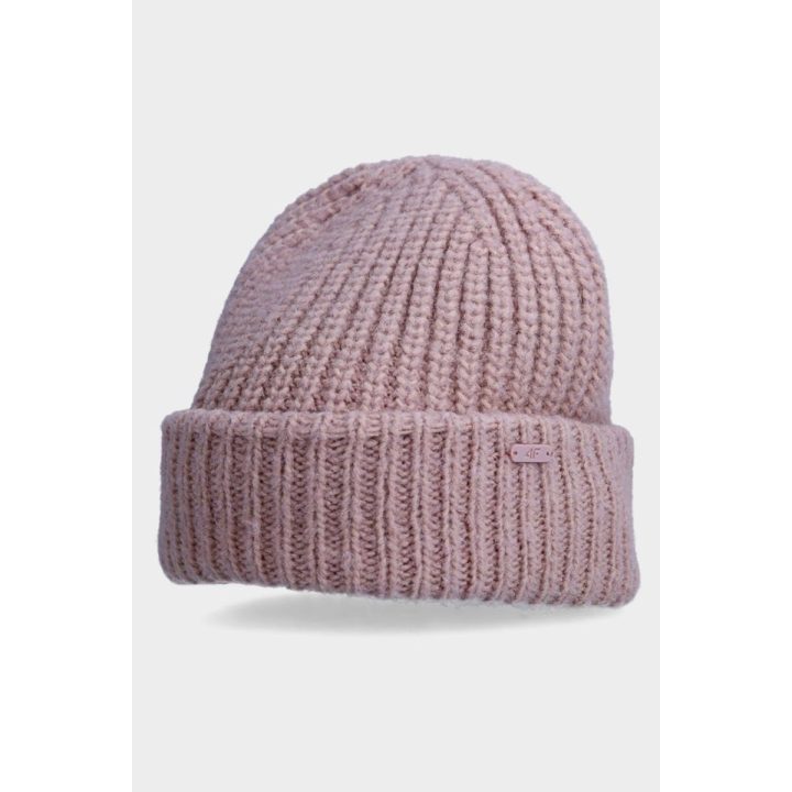 Moteriška žieminė kepurė su vilnos priedu 4F 4FAW23ACAPF290-56S Pink