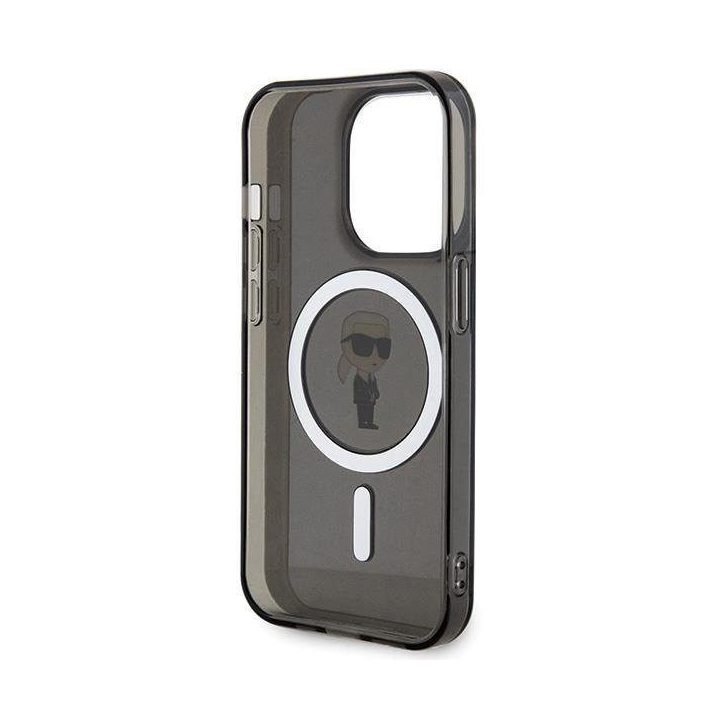 Karl Lagerfeld IML Ikonik MagSafe dėklas iPhone 15 Pro - juodas