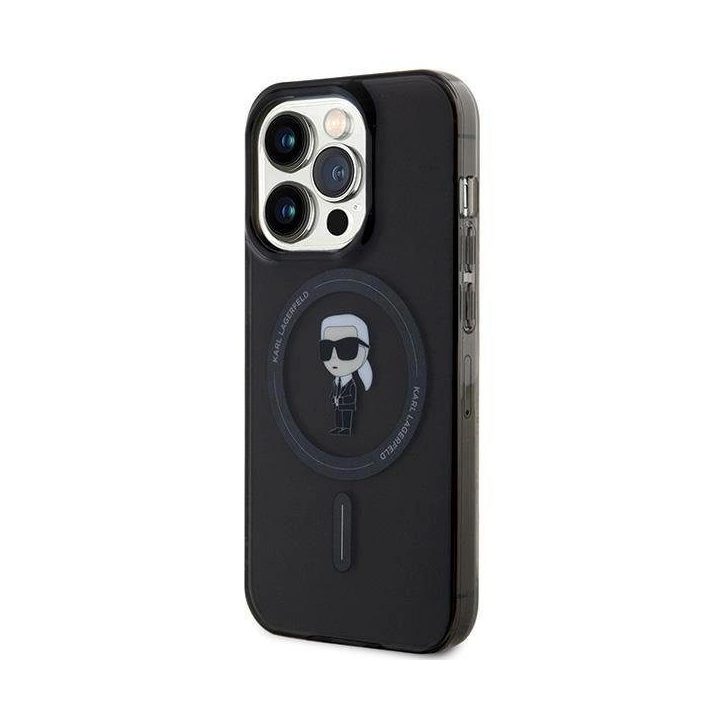 Karl Lagerfeld IML Ikonik MagSafe dėklas iPhone 15 Pro - juodas