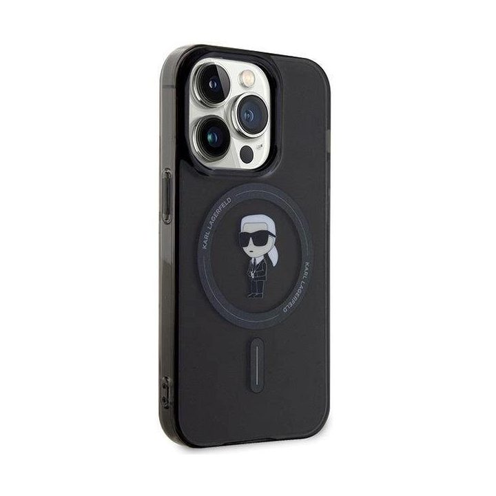 Karl Lagerfeld IML Ikonik MagSafe dėklas iPhone 15 Pro - juodas
