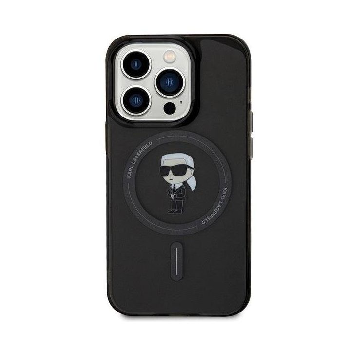 Karl Lagerfeld IML Ikonik MagSafe dėklas iPhone 15 Pro - juodas
