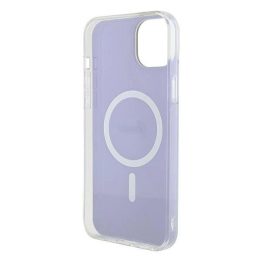 Guess iPhone 15 6,1 violetinės/violetinės spalvos deklas IML Iridescent MagSafe