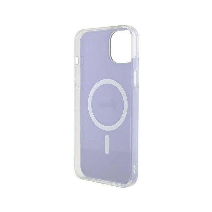 Guess iPhone 15 6,1 violetinės/violetinės spalvos deklas IML Iridescent MagSafe