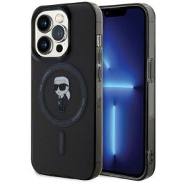 Karl Lagerfeld iPhone 15 Pro Max 6,7 juodos/juodos spalvos deklas IML Ikonik MagSafe