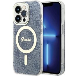Guess IML 4G MagSafe dėklas iPhone 15 Pro - mėlynas