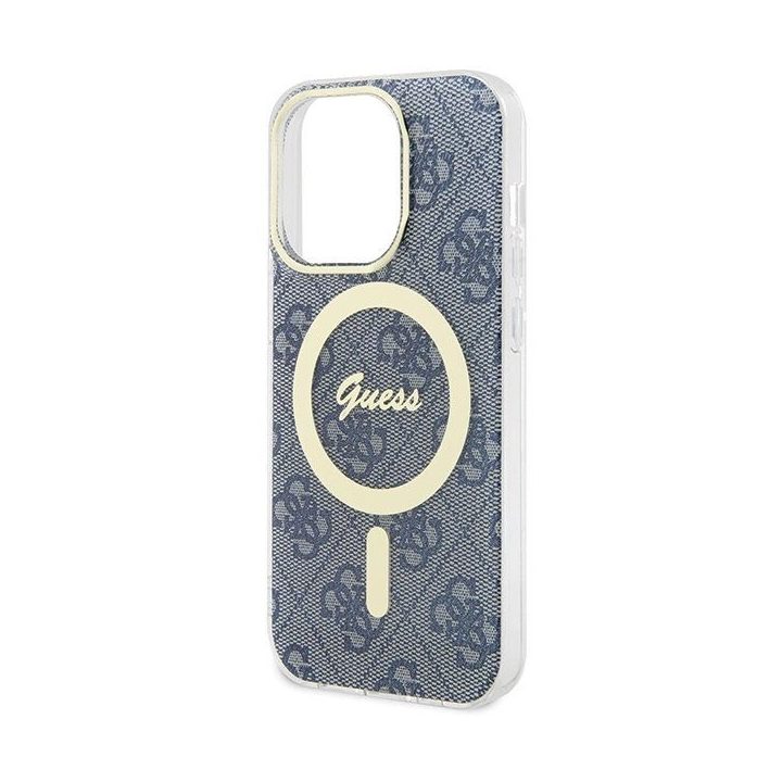 Guess IML 4G MagSafe dėklas iPhone 15 Pro - mėlynas