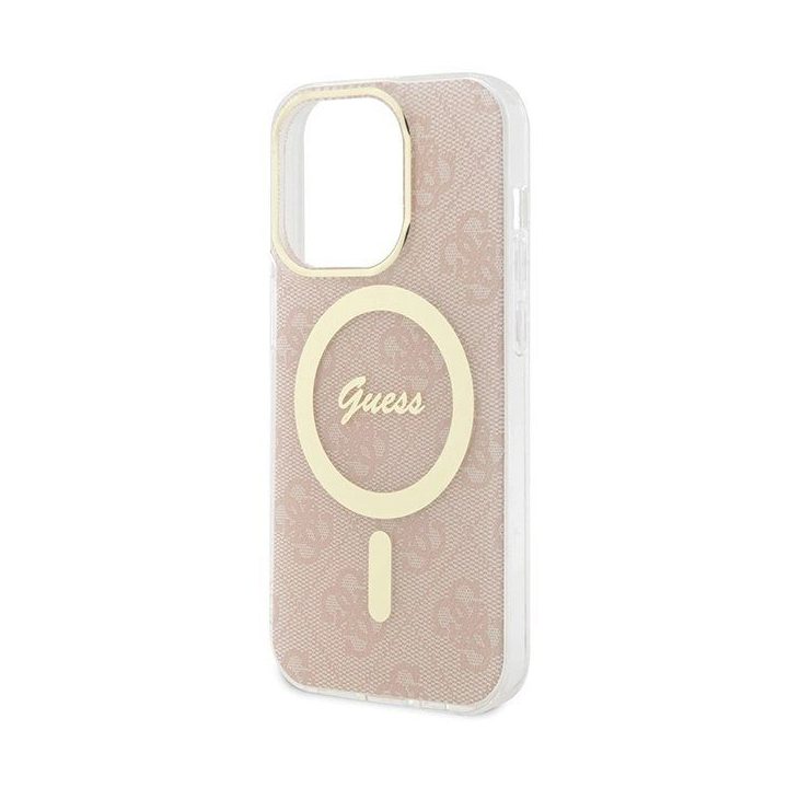 Guess IML 4G MagSafe dėklas iPhone 15 Pro - rožinis