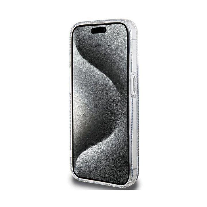 Guess IML GCube MagSafe dėklas iPhone 15 Pro - juodas