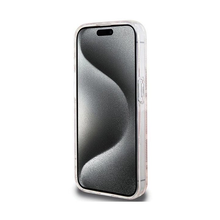 Guess IML GCube MagSafe dėklas iPhone 15 Pro - rožinis