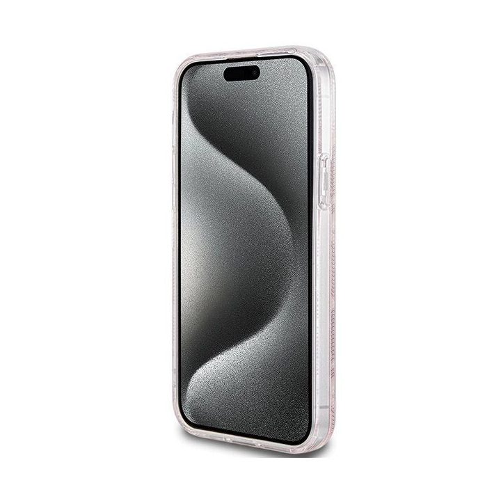 Guess IML GCube MagSafe dėklas iPhone 15 Plus / 14 Plus - rožinis